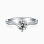 Princess Four-Prong Engagement Ring with Inline Pavé