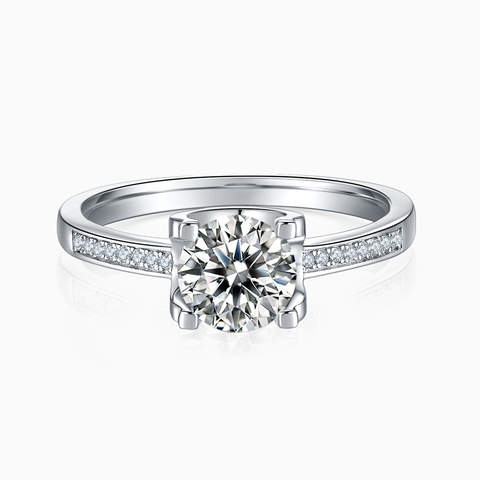 Luxor Engagement Ring with Diamond Straight Band