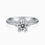 Princess Engagement Ring with Two-Tiered Diamond Band