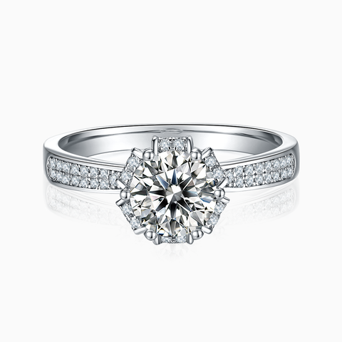 Elizabeth Engagement Ring with Inline Pavé