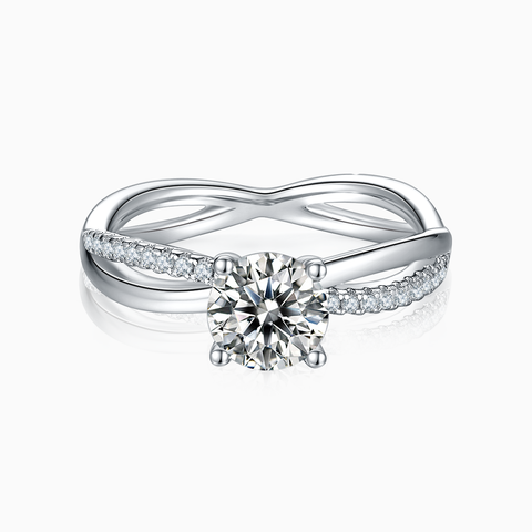 Infinity Engagement Ring with Twisted Band