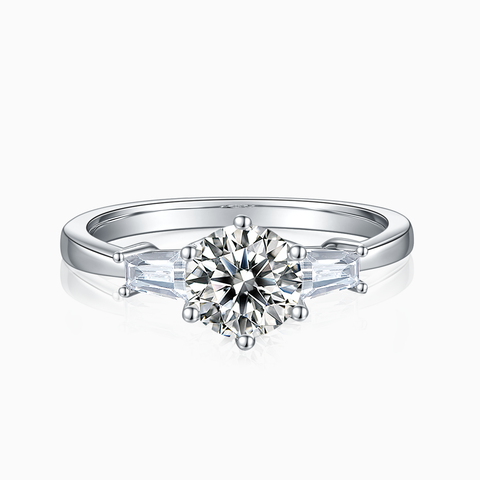 Princess Engagement Ring with Diamond Bar Channels