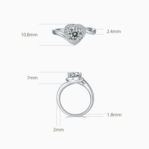 Infinity Heart Halo Engagement Ring
