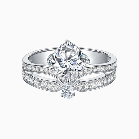 Charlotte Engagement Ring with twin band